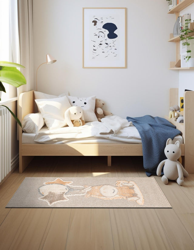 Peach Blossom 2' 7 x 8' Whimsy Kids Runner Area Rug for Baby Nursery, Toddler Playroom, Bedrooms Playful Fun Design Easy Clean Carpet for Sale at Rug Engine