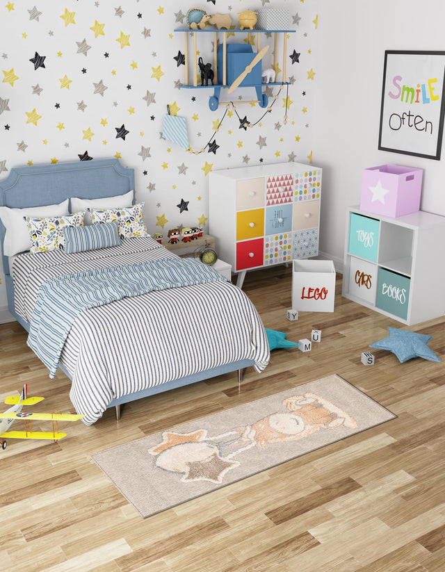 Peach Blossom 2' 7 x 8' Whimsy Kids Runner Area Rug for Baby Nursery, Toddler Playroom, Bedrooms Playful Fun Design Easy Clean Carpet for Sale at Rug Engine