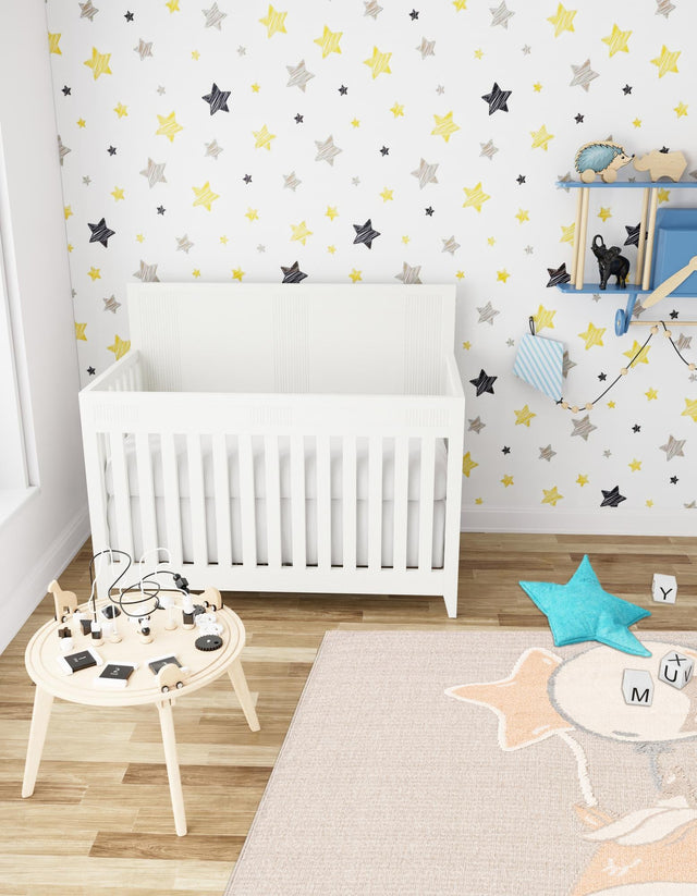 Peach Blossom 7' 10 x 7' 10 Whimsy Kids Square Area Rug for Baby Nursery, Toddler Playroom, Bedrooms