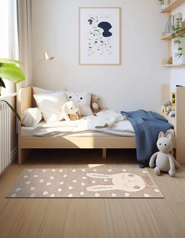 Peach Blossom 2' 7 x 8' Whimsy Kids Runner Area Rug for Baby Nursery, Toddler Playroom, Bedrooms