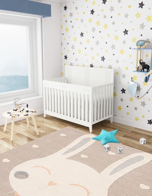 Peach Blossom 7' 10 x 7' 10 Whimsy Kids Square Area Rug for Baby Nursery, Toddler Playroom, Bedrooms Playful Fun Design Easy Clean Carpet for Sale at Rug Engine