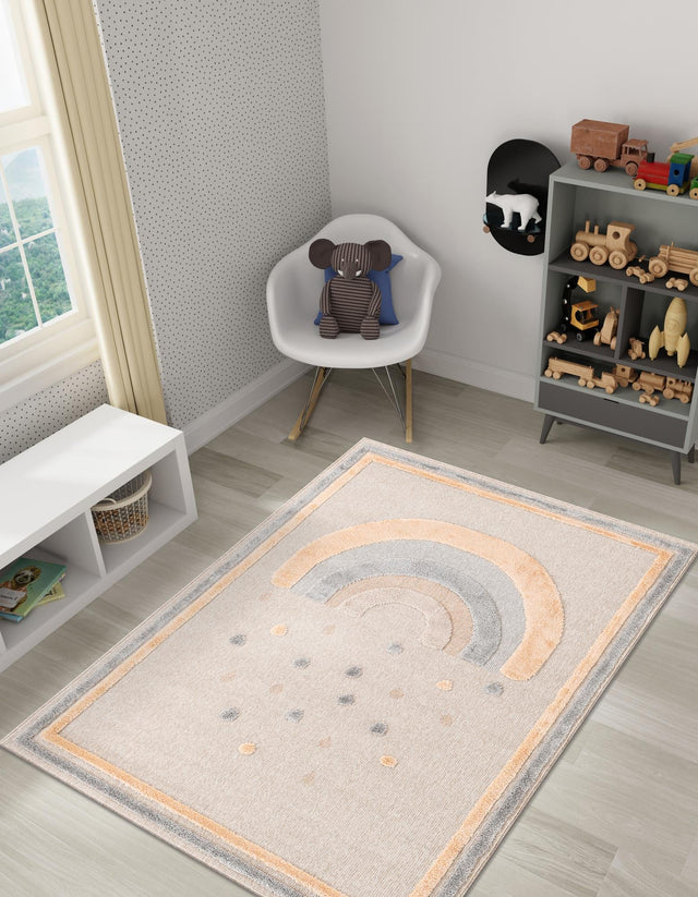 Multicolor 2' x 3' 1 Whimsy Kids Rectangle Area Rug for Baby Nursery, Toddler Playroom, Bedrooms Playful Fun Design Easy Clean Carpet for Sale at Rug Engine