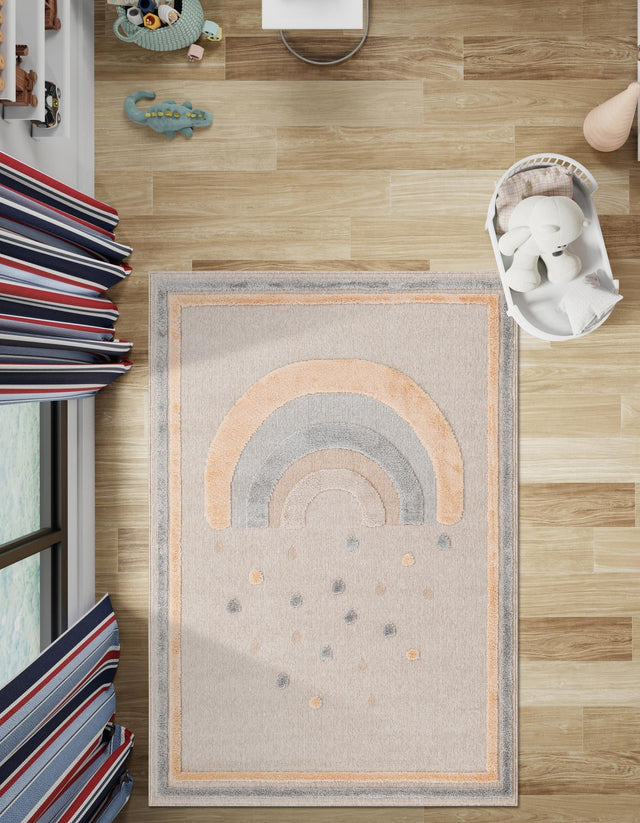 Multicolor 9' x 12' Whimsy Kids Rectangle Area Rug for Baby Nursery, Toddler Playroom, Bedrooms Playful Fun Design Easy Clean Carpet for Sale at Rug Engine