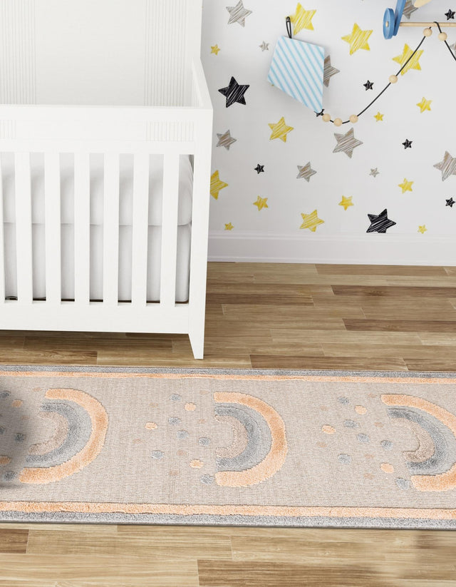 Multicolor 2' x 4' 1 Whimsy Kids Runner Area Rug for Baby Nursery, Toddler Playroom, Bedrooms Playful Fun Design Easy Clean Carpet for Sale at Rug Engine