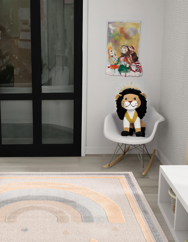 Multicolor 7' 10 x 7' 10 Whimsy Kids Square Area Rug for Baby Nursery, Toddler Playroom, Bedrooms Playful Fun Design Easy Clean Carpet for Sale at Rug Engine