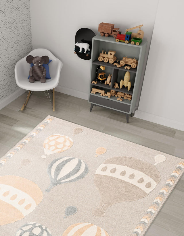 Multicolor 9' x 12' Whimsy Kids Rectangle Area Rug for Baby Nursery, Toddler Playroom, Bedrooms