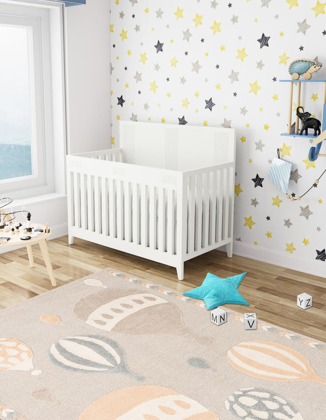 Multicolor 9' x 12' Whimsy Kids Rectangle Area Rug for Baby Nursery, Toddler Playroom, Bedrooms