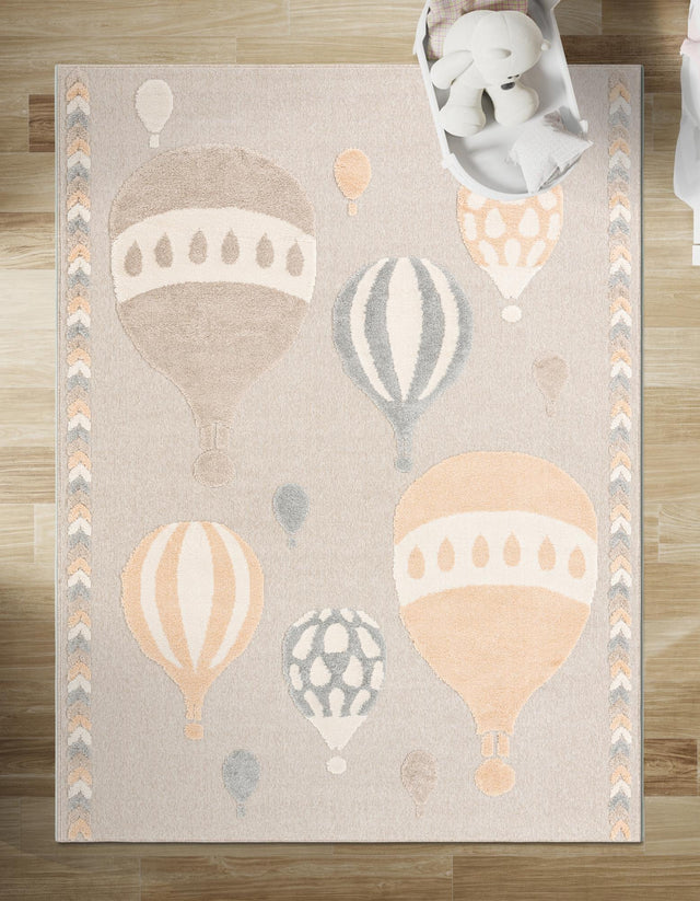 Multicolor 5' 1 x 7' 1 Whimsy Kids Rectangle Area Rug for Baby Nursery, Toddler Playroom, Bedrooms Playful Fun Design Easy Clean Carpet for Sale at Rug Engine