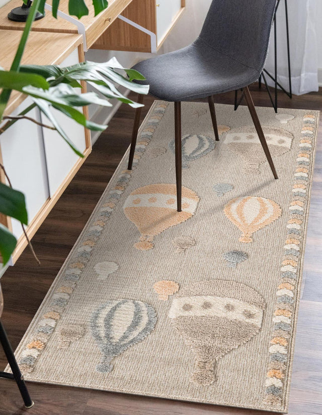 Multicolor 2' 7 x 8' Whimsy Kids Runner Area Rug for Baby Nursery, Toddler Playroom, Bedrooms