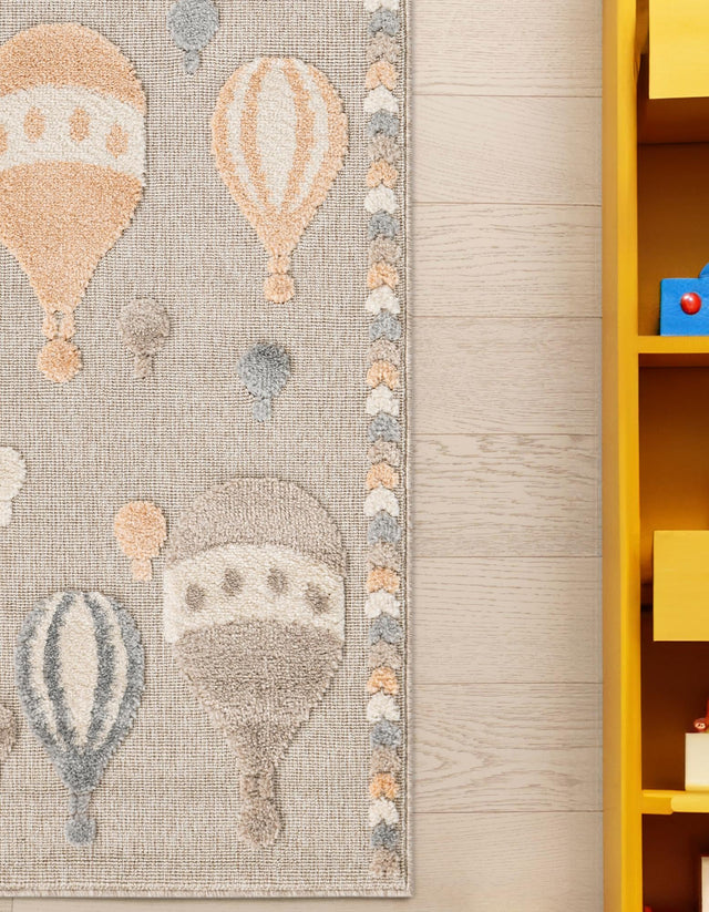 Multicolor 2' 7 x 8' Whimsy Kids Runner Area Rug for Baby Nursery, Toddler Playroom, Bedrooms