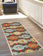 Gray 2' 7 x 10' Outdoor Casablanca Runner Area Rug Weather Resistant for Patio, Deck, Terrace, Balcony, Porch