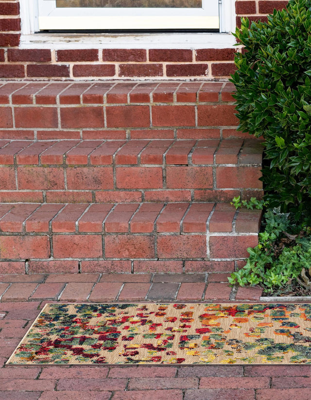 Multicolor 2' 7 x 10' Outdoor Casablanca Runner Area Rug Weather Resistant for Patio, Deck, Terrace, Balcony, Porch Polypropylene Vivid Colorful Modern Carpet for Sale at Rug Engine