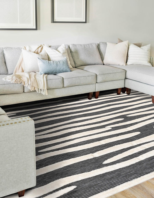 Gray 7' 10 x 10' Prismatic Rectangle Area Rug Modern Geometric Unique Design Carpet for Contemporary Interior Home Decorating for Sale at Rug Engine