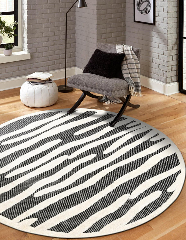 Gray 3' 1 x 3' 1 Prismatic Round Area Rug Modern Geometric Unique Design Carpet for Contemporary Interior Home Decorating for Sale at Rug Engine