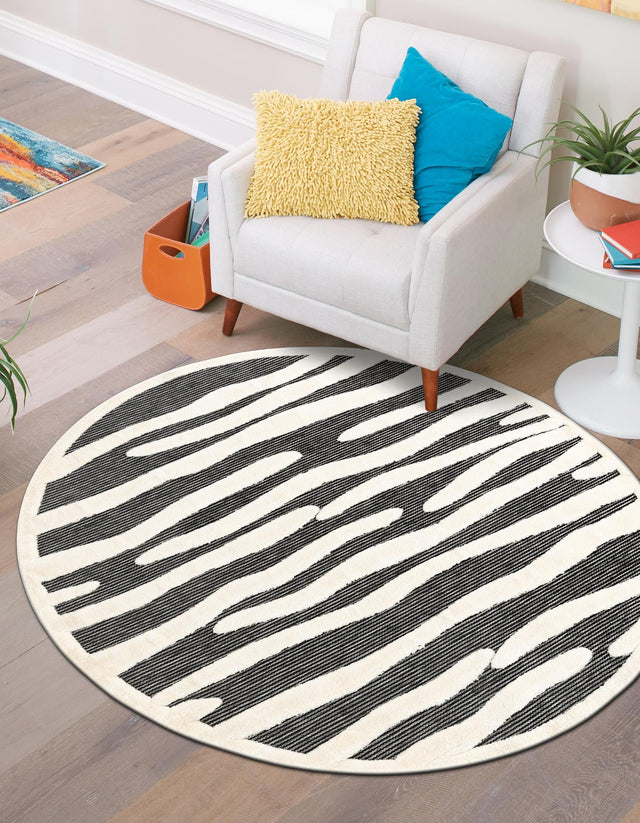 Gray 3' 1 x 3' 1 Prismatic Round Area Rug Modern Geometric Unique Design Carpet for Contemporary Interior Home Decorating for Sale at Rug Engine