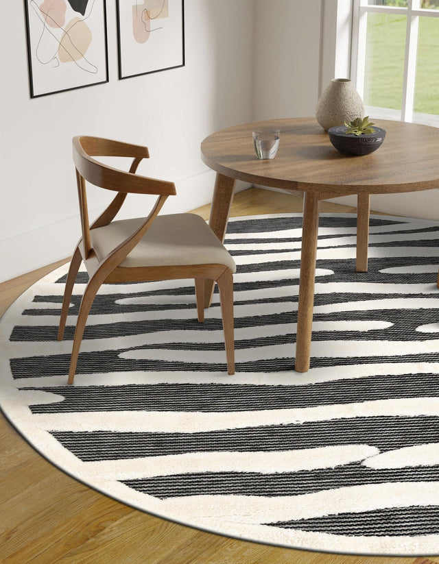 Gray 3' 1 x 3' 1 Prismatic Round Area Rug Modern Geometric Unique Design Carpet for Contemporary Interior Home Decorating for Sale at Rug Engine