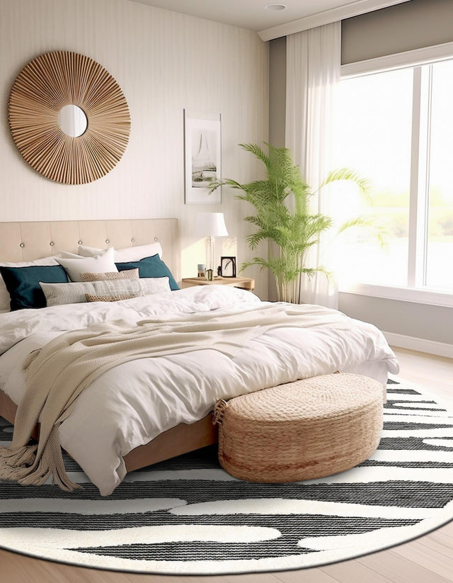Gray 3' 1 x 3' 1 Prismatic Round Area Rug Modern Geometric Unique Design Carpet for Contemporary Interior Home Decorating for Sale at Rug Engine