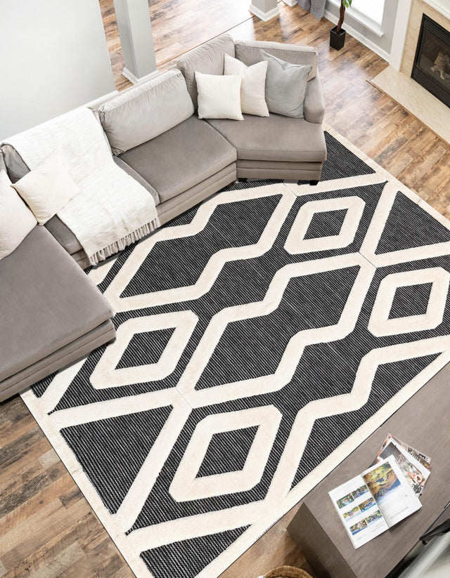 Gray 10' x 13' 1 Prismatic Rectangle Area Rug Modern Geometric Unique Design Carpet for Contemporary Interior Home Decorating for Sale at Rug Engine