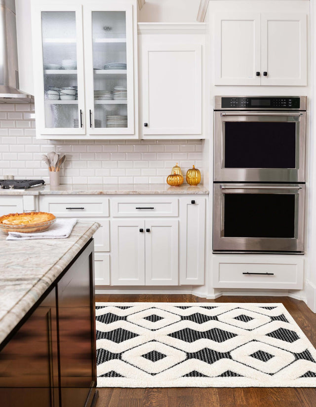 Gray 2' 7 x 8' Prismatic Runner Area Rug Modern Geometric Unique Design Carpet for Contemporary Interior Home Decorating for Sale at Rug Engine
