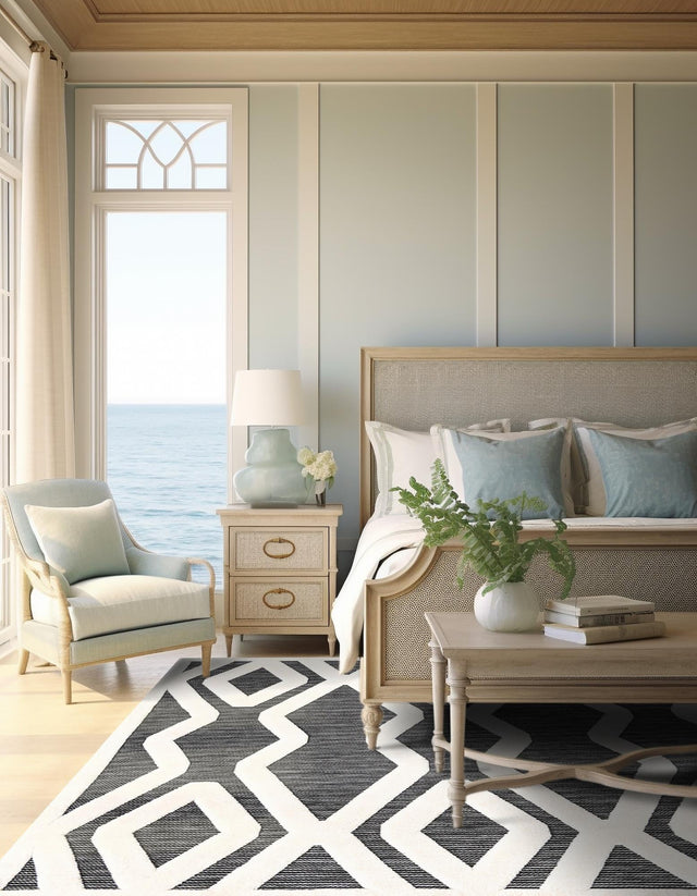 Gray 7' 10 x 7' 10 Prismatic Square Area Rug Modern Geometric Unique Design Carpet for Contemporary Interior Home Decorating for Sale at Rug Engine