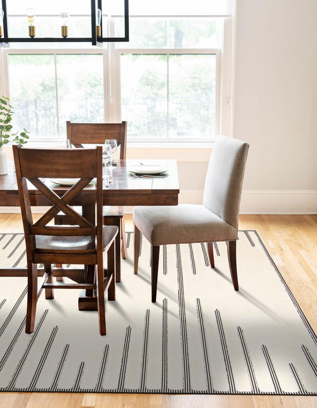 Ivory White 5' 1 x 7' 1 Prismatic Rectangle Area Rug Modern Geometric Unique Design Carpet for Contemporary Interior Home Decorating for Sale at Rug Engine