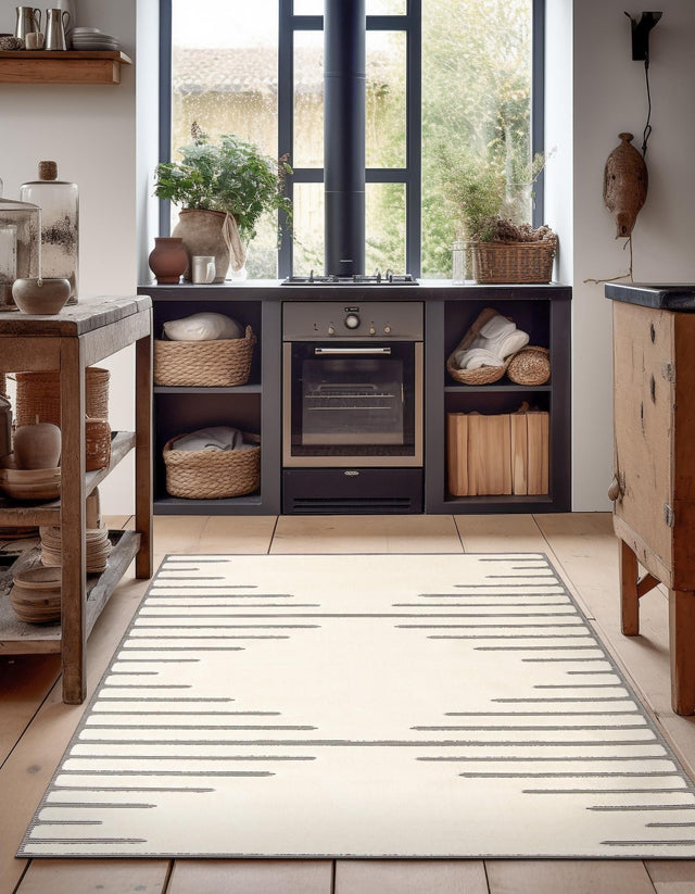 Ivory White 5' 1 x 7' 1 Prismatic Rectangle Area Rug Modern Geometric Unique Design Carpet for Contemporary Interior Home Decorating for Sale at Rug Engine