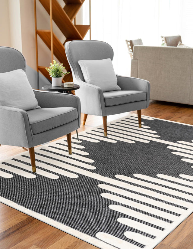 Gray 5' 3 x 8' Prismatic Rectangle Area Rug Modern Geometric Unique Design Carpet for Contemporary Interior Home Decorating for Sale at Rug Engine