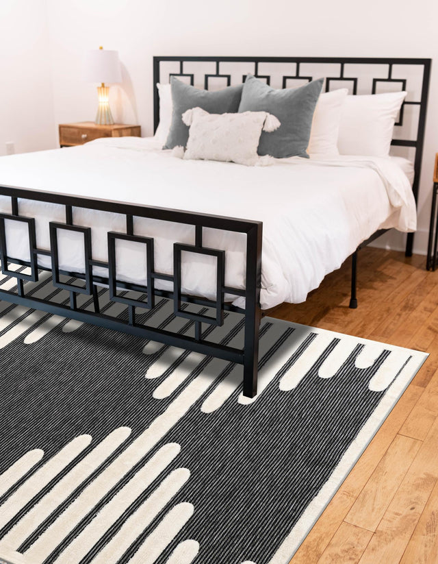 Gray 5' 1 x 7' 1 Prismatic Rectangle Area Rug Modern Geometric Unique Design Carpet for Contemporary Interior Home Decorating for Sale at Rug Engine