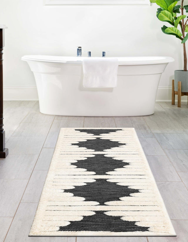 Gray 2' x 5' 1 Prismatic Runner Area Rug Modern Geometric Unique Design Carpet for Contemporary Interior Home Decorating for Sale at Rug Engine