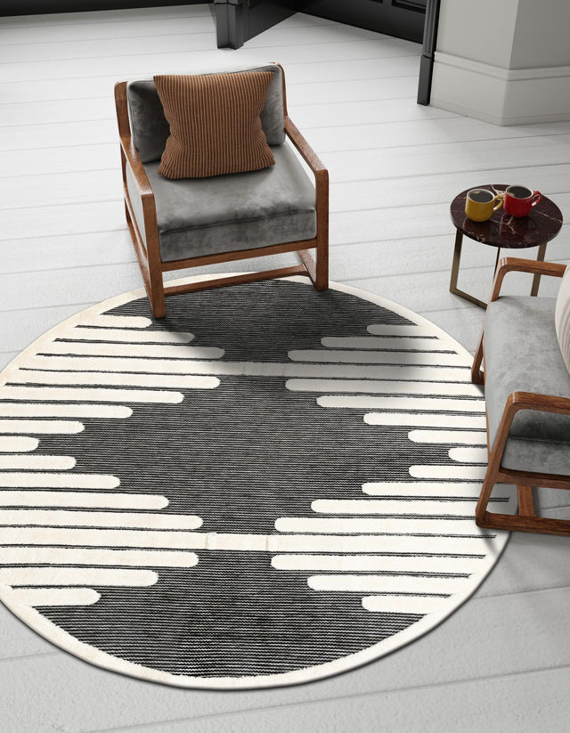 Gray 3' 1 x 3' 1 Prismatic Round Area Rug Modern Geometric Unique Design Carpet for Contemporary Interior Home Decorating for Sale at Rug Engine