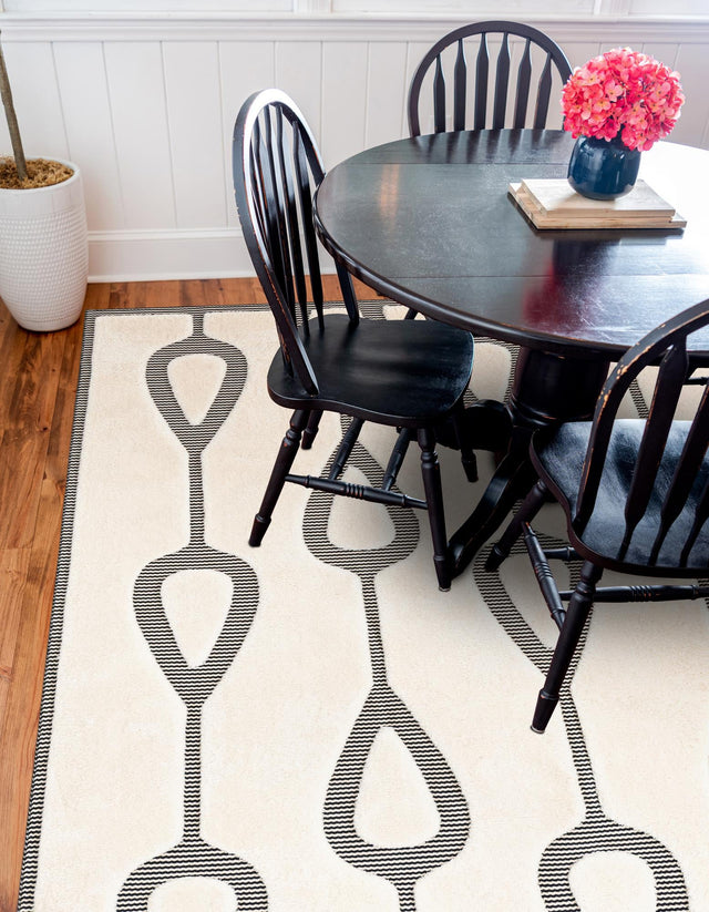 Ivory White 10' x 10' Prismatic Square Area Rug Modern Geometric Unique Design Carpet for Contemporary Interior Home Decorating for Sale at Rug Engine