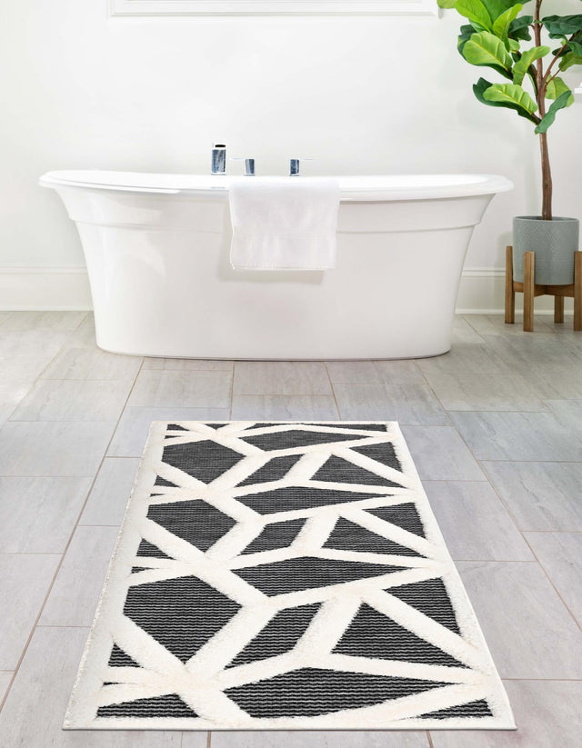 Gray 2' 7 x 12' Prismatic Runner Area Rug Modern Geometric Unique Design Carpet for Contemporary Interior Home Decorating for Sale at Rug Engine