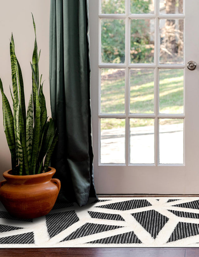 Gray 2' 7 x 12' Prismatic Runner Area Rug Modern Geometric Unique Design Carpet for Contemporary Interior Home Decorating for Sale at Rug Engine