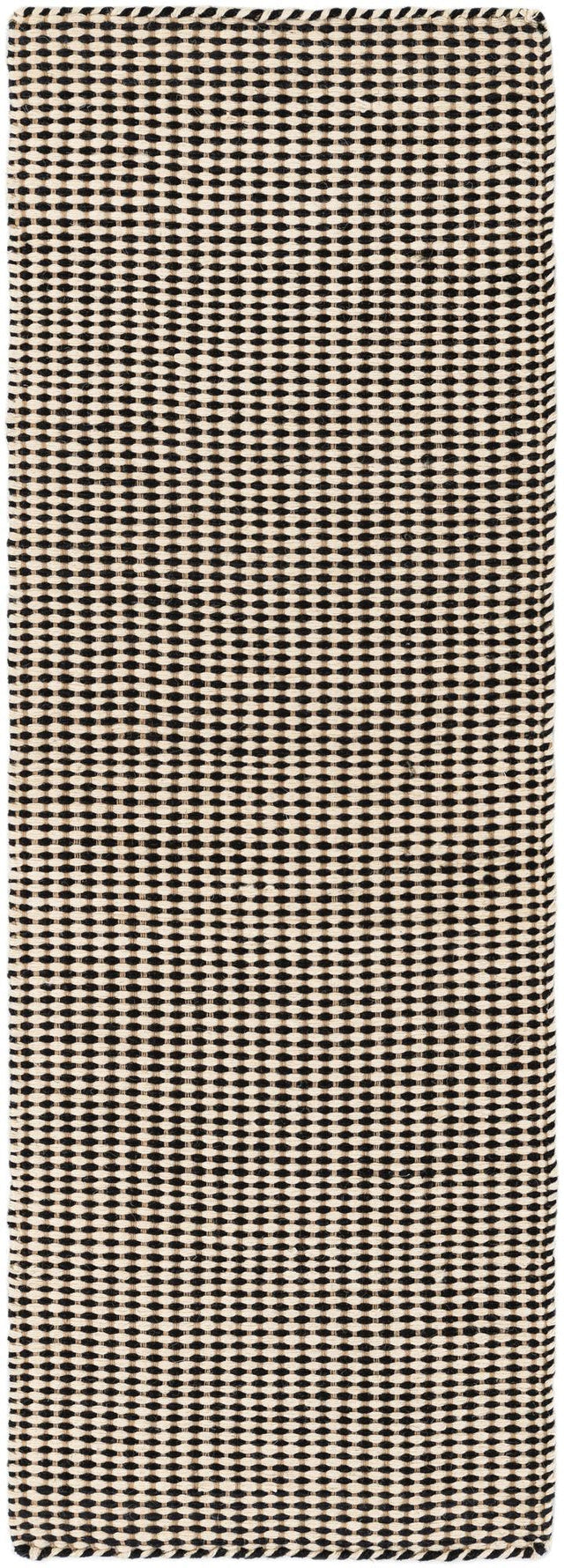 Black and White 2' x 6' 1 Laurel Handwoven Jute Runner Area Rug Braided Jute With Cotton Rustic All Natural Carpet for Home Indoor Interior Design for Sale at Rug Engine