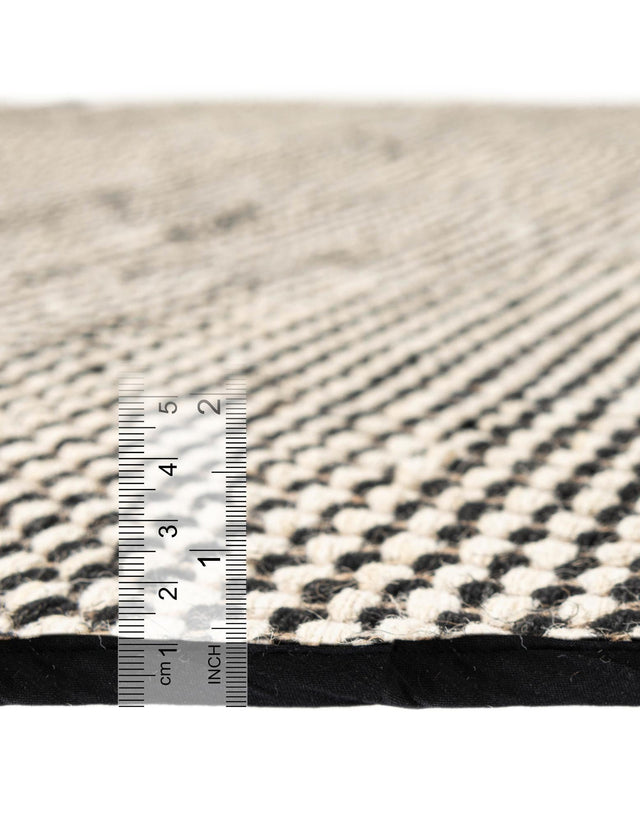 Black and White 3' 1 x 3' 1 Laurel Handwoven Jute Round Area Rug Braided Jute With Cotton Rustic All Natural Carpet for Home Indoor Interior Design for Sale at Rug Engine