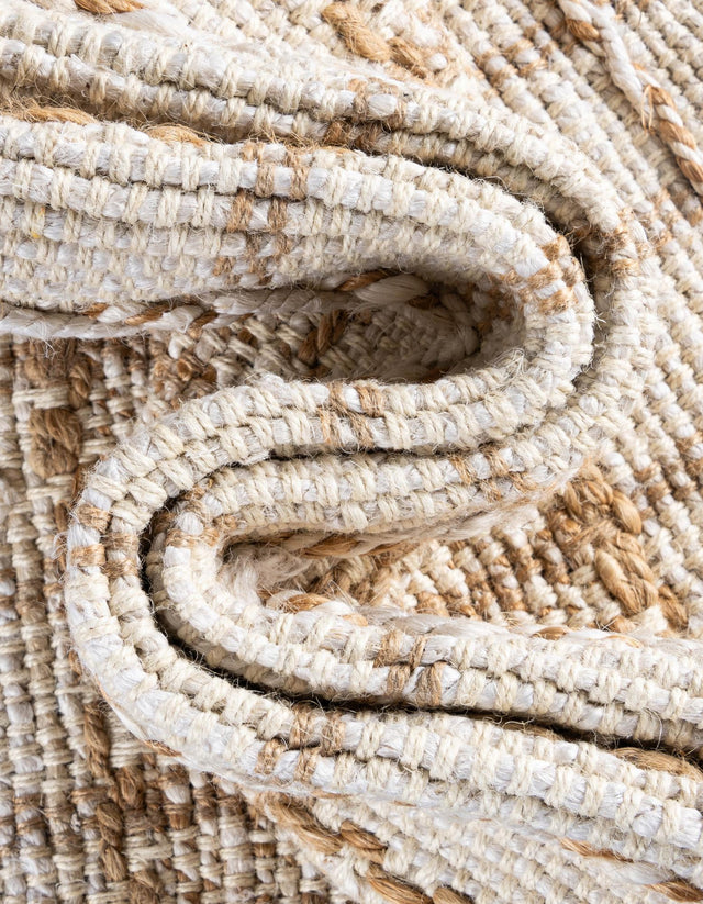 Ivory 2' x 5' 1 Laurel Handwoven Jute Runner Area Rug Braided Jute With Cotton Rustic All Natural Carpet for Home Indoor Interior Design for Sale at Rug Engine