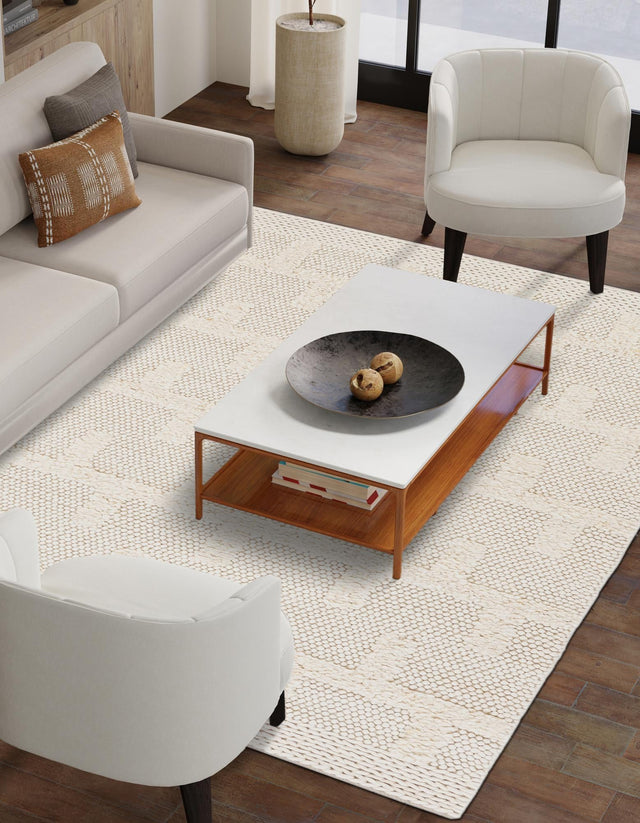 Ivory 7' 10 x 10' Lana New Zealand Wool Rectangle Area Rug All Natural Premium Wool Hand Woven Carpet for Luxury Interior Home Design for Sale at Rug Engine