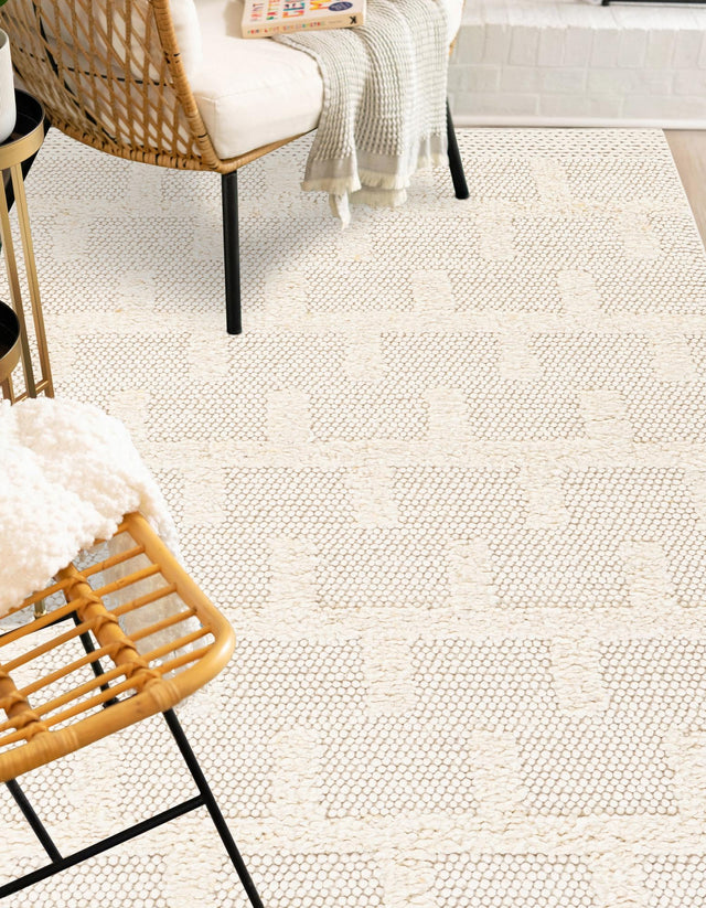 Ivory 9' x 12' Lana New Zealand Wool Rectangle Area Rug All Natural Premium Wool Hand Woven Carpet for Luxury Interior Home Design for Sale at Rug Engine