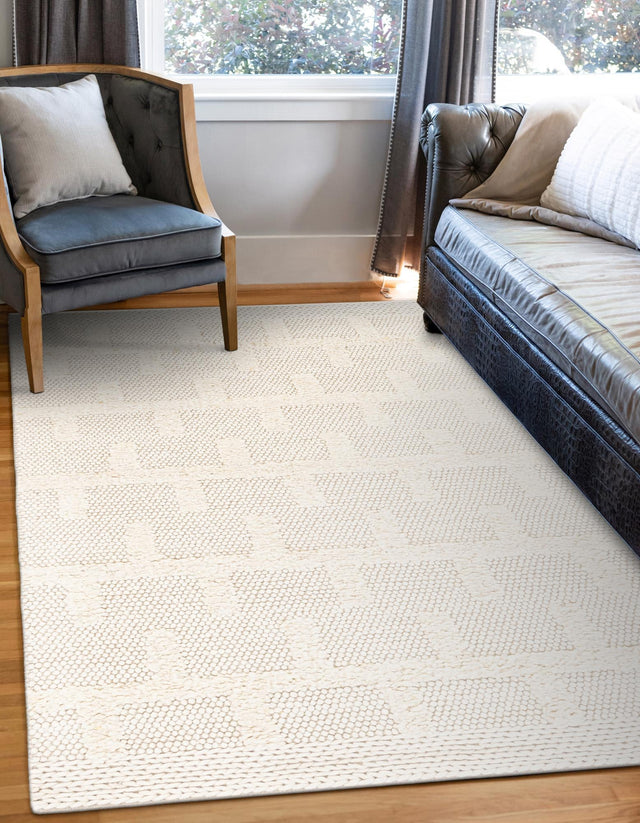 Ivory 9' x 12' Lana New Zealand Wool Rectangle Area Rug All Natural Premium Wool Hand Woven Carpet for Luxury Interior Home Design for Sale at Rug Engine