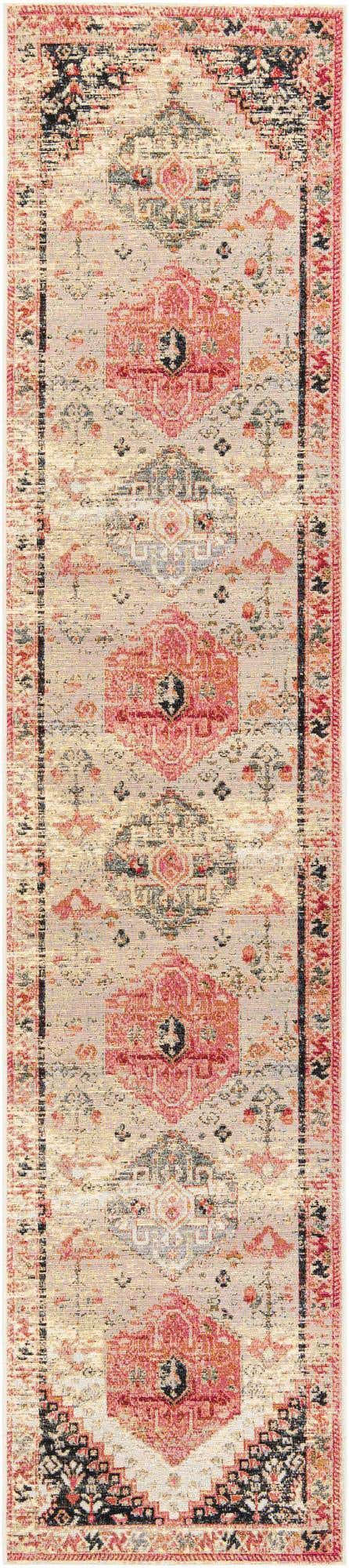 Multicolor 2' 7 x 12' Outdoor Traditional Runner Area Rug Weather Resistant for Patio, Deck, Terrace, Balcony, Porch Classical Design Outside Carpet for Sale at Rug Engine