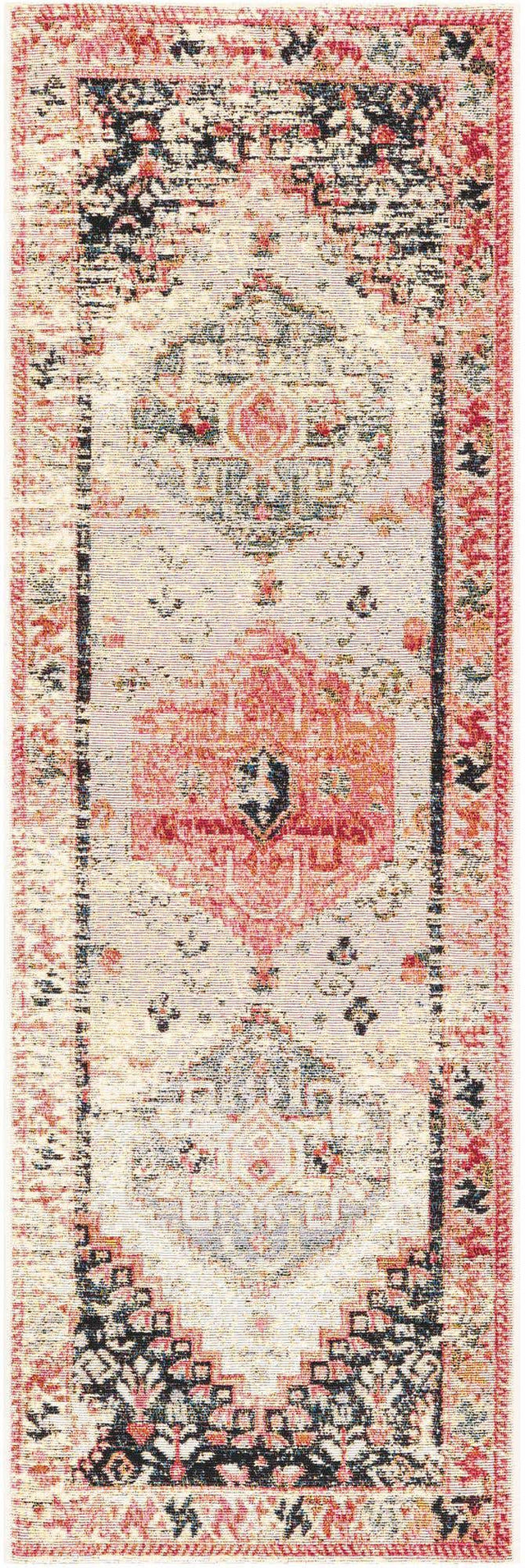 Multicolor 2' x 6' 1 Outdoor Traditional Runner Area Rug Weather Resistant for Patio, Deck, Terrace, Balcony, Porch Classical Design Outside Carpet for Sale at Rug Engine