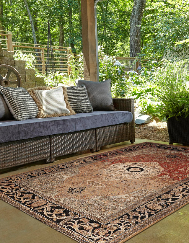 Multicolor 5' 1 x 8' Outdoor Traditional Rectangle Area Rug Weather Resistant for Patio, Deck, Terrace, Balcony, Porch Classical Design Outside Carpet for Sale at Rug Engine