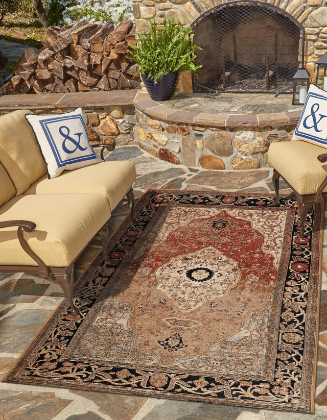 Multicolor 10' x 14' 1 Outdoor Traditional Rectangle Area Rug Weather Resistant for Patio, Deck, Terrace, Balcony, Porch Classical Design Outside Carpet for Sale at Rug Engine