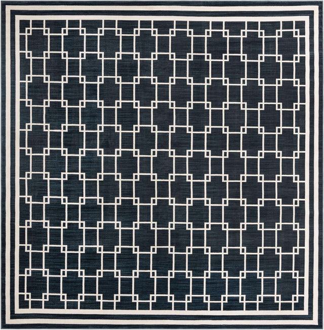Navy Blue 10' x 10' Jill Zarin Uptown Square Area Rug 70% Polypropylene & 30% Polyester Contemporary Carpet for Living, Dining, Office, Bedroom for Sale at Rug Engine