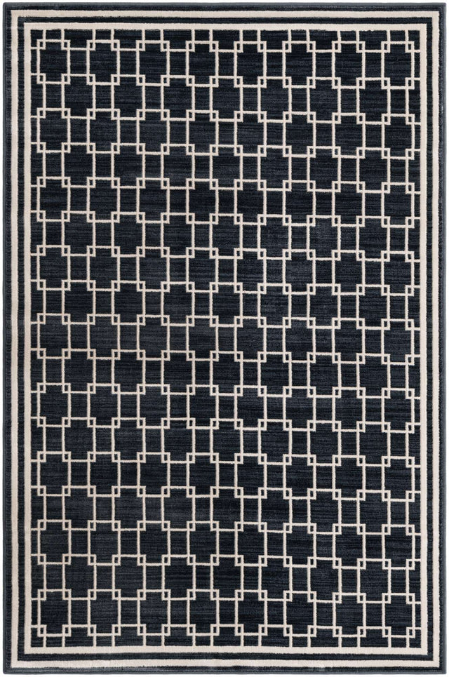 Navy Blue 4' 1 x 6' 1 Jill Zarin Uptown Rectangle Area Rug 70% Polypropylene & 30% Polyester Contemporary Carpet for Living, Dining, Office, Bedroom for Sale at Rug Engine