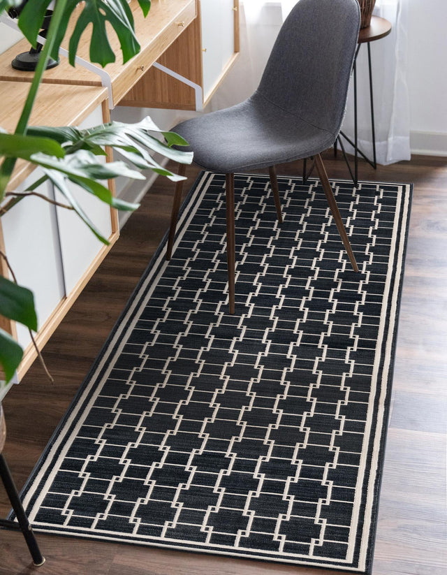Navy Blue 2' 7 x 12' Jill Zarin Uptown Runner Area Rug 70% Polypropylene & 30% Polyester Contemporary Carpet for Living, Dining, Office, Bedroom for Sale at Rug Engine