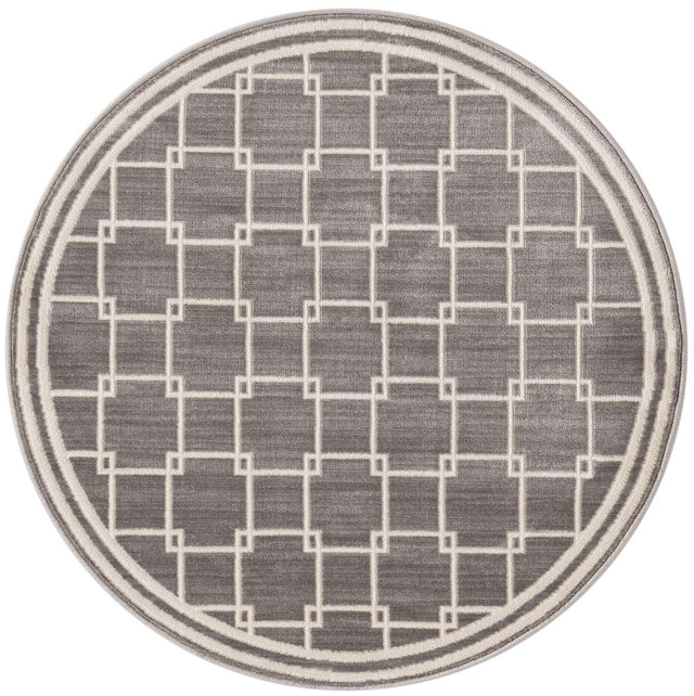 Gray 3' 1 x 3' 1 Jill Zarin Uptown Round Area Rug 70% Polypropylene & 30% Polyester Contemporary Carpet for Living, Dining, Office, Bedroom for Sale at Rug Engine