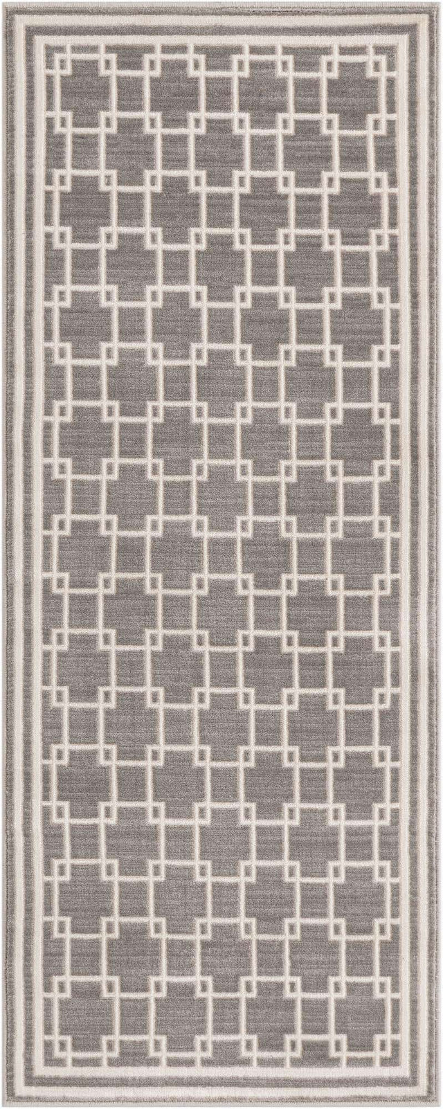 Gray 2' x 5' 1 Jill Zarin Uptown Runner Area Rug 70% Polypropylene & 30% Polyester Contemporary Carpet for Living, Dining, Office, Bedroom for Sale at Rug Engine