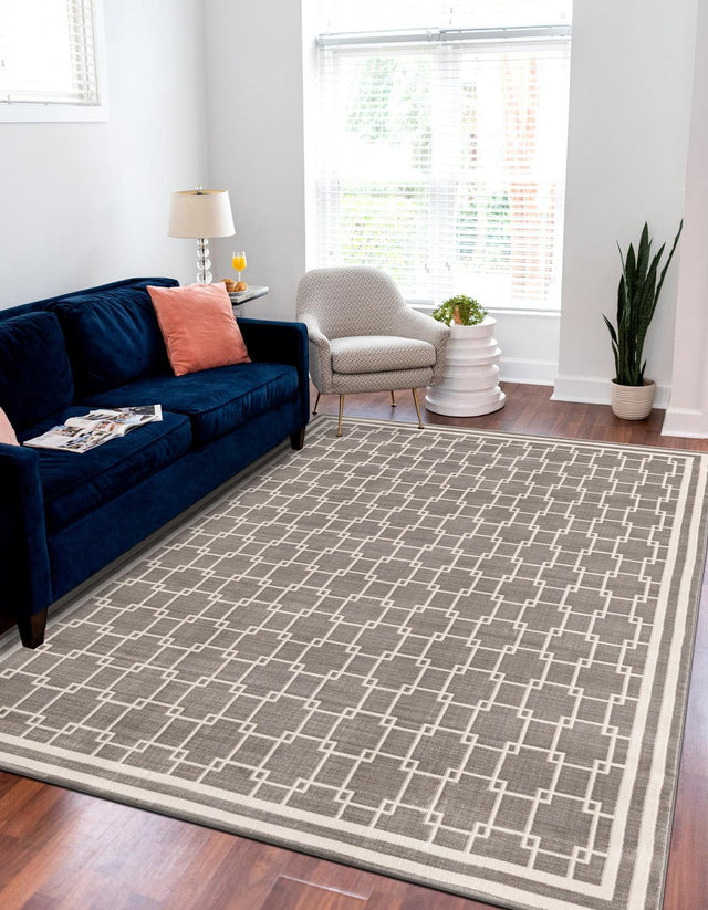 Gray 4' 1 x 6' 1 Jill Zarin Uptown Rectangle Area Rug 70% Polypropylene & 30% Polyester Contemporary Carpet for Living, Dining, Office, Bedroom for Sale at Rug Engine