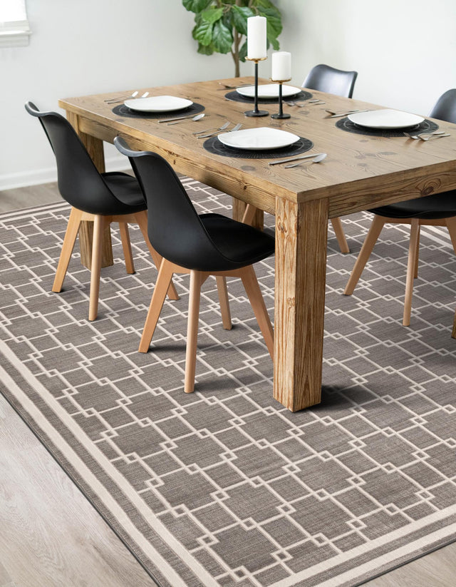 Gray 9' x 12' Jill Zarin Uptown Rectangle Area Rug 70% Polypropylene & 30% Polyester Contemporary Carpet for Living, Dining, Office, Bedroom for Sale at Rug Engine